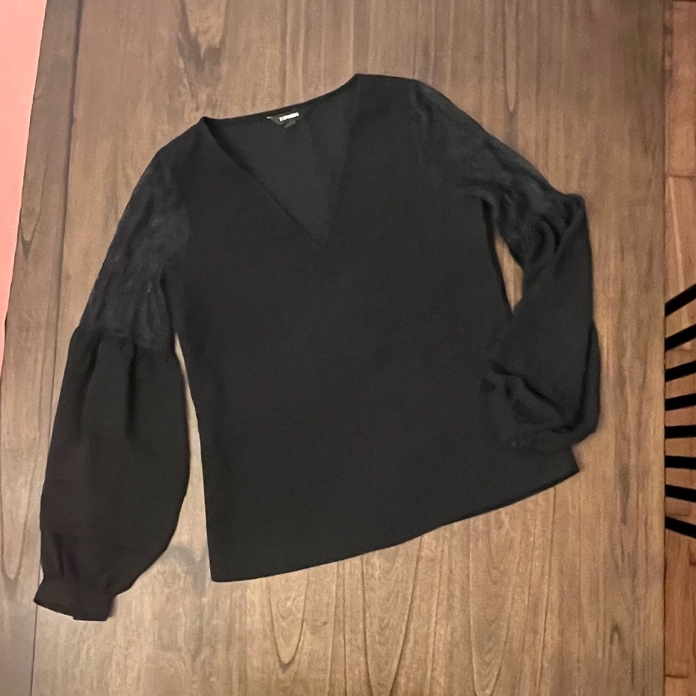 Express Long Sleeve Black Blouse Size Extra Small